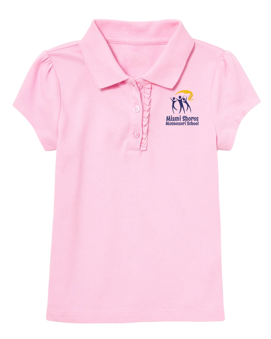 Original Logo - Ruffle Girl Cut Polo - 100% Cotton
