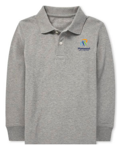 Toddler Unisex - Long Sleeve Polo Shirt - Cotton/Poly Blend