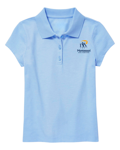 Toddler Girls - 100% Cotton Polo Girl Cut Fitted Short Sleeve