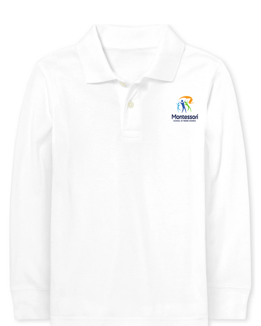 Toddler Unisex - Long Sleeve Polo Shirt - Cotton/Poly Blend