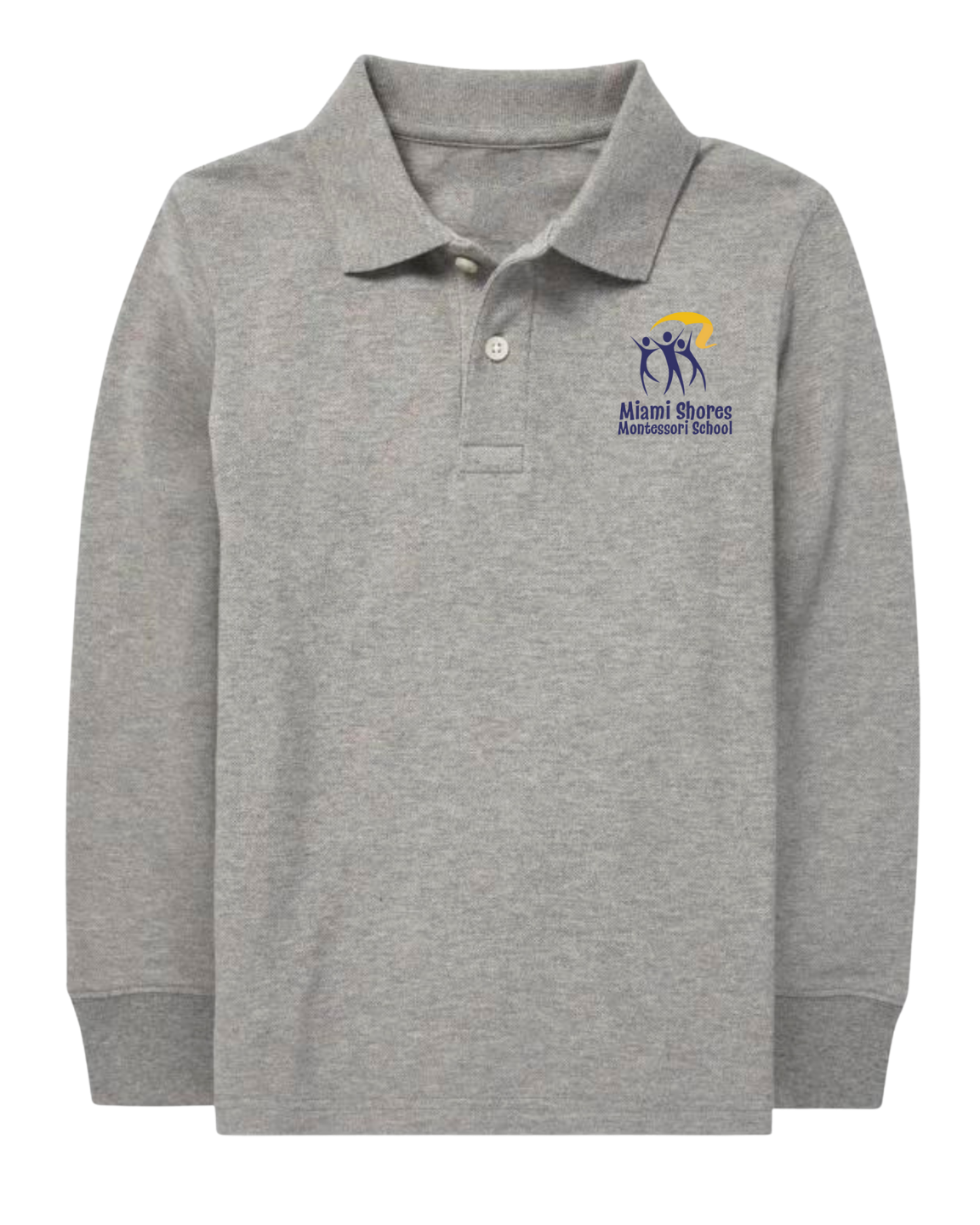 Original Logo  - Polo Long Sleeve Unisex Shirt - Cotton/Poly Blend