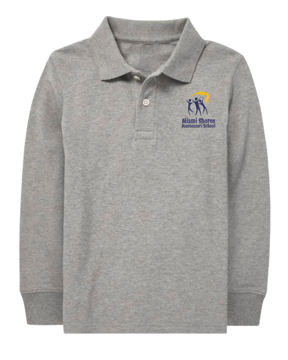 Original Logo  - Polo Long Sleeve Unisex Shirt - Cotton/Poly Blend