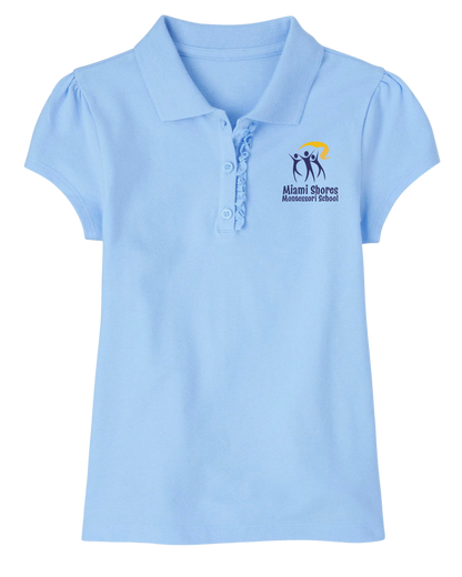 Original Logo - Ruffle Girl Cut Polo - 100% Cotton