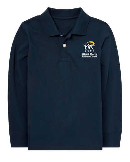 Original Logo  - Polo Long Sleeve Unisex Shirt - Cotton/Poly Blend