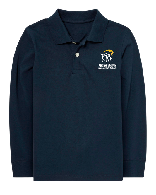 Original Logo  - Polo Long Sleeve Unisex Shirt - Cotton/Poly Blend