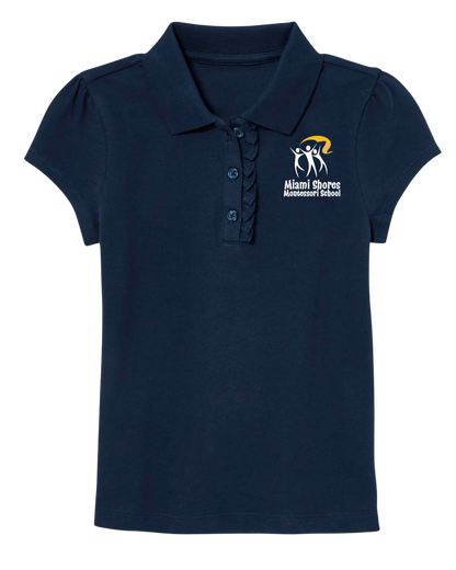 Original Logo - Ruffle Girl Cut Polo - 100% Cotton