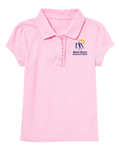 Original Logo - Ruffle Girl Cut Polo - 100% Cotton