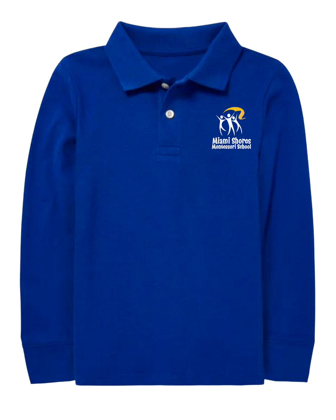 Original Logo  - Polo Long Sleeve Unisex Shirt - Cotton/Poly Blend