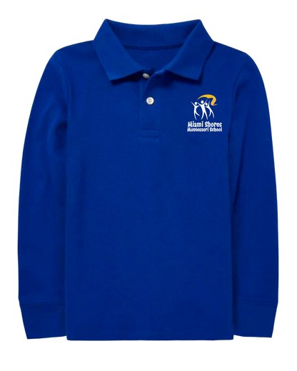 Original Logo  - Polo Long Sleeve Unisex Shirt - Cotton/Poly Blend