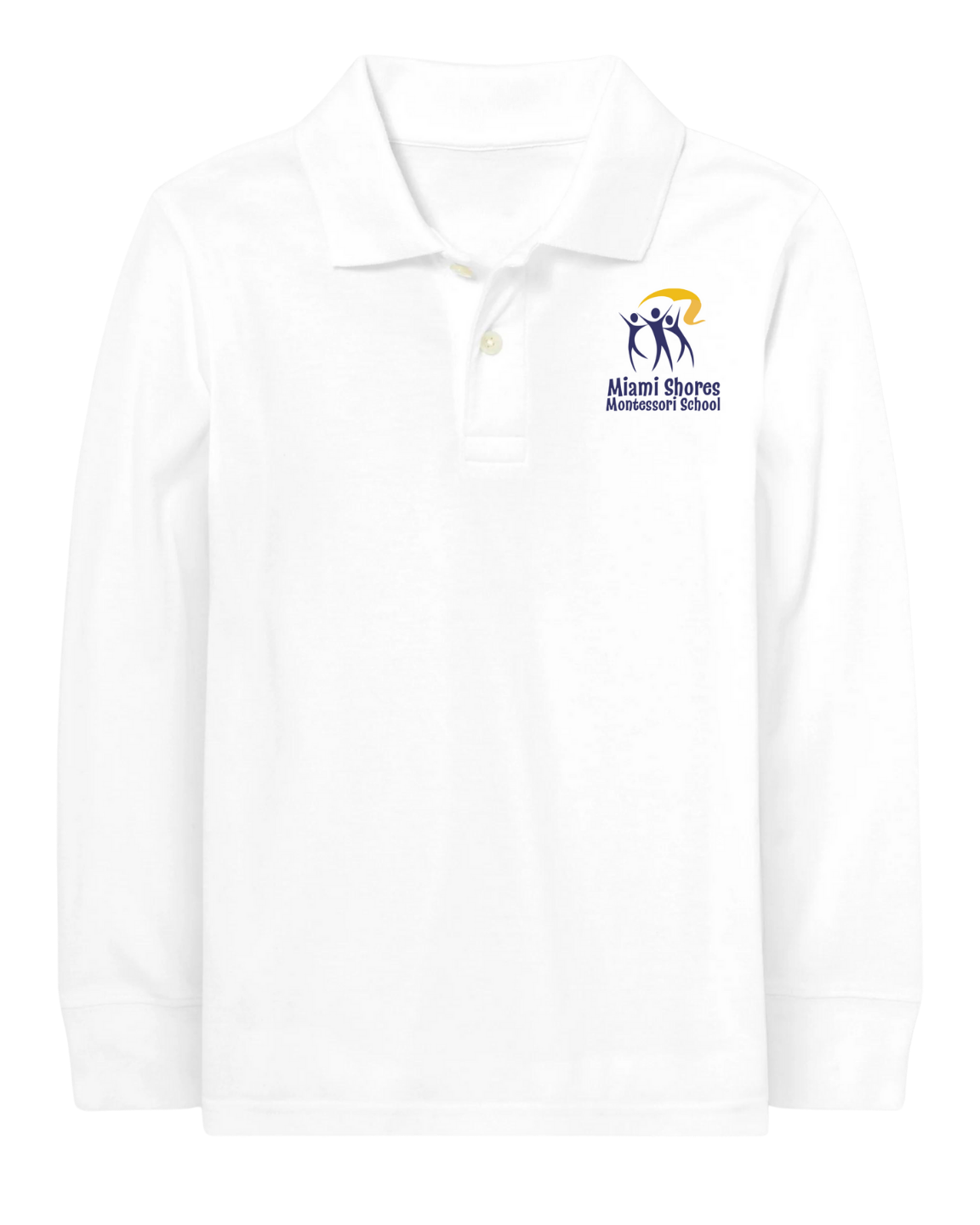 Original Logo  - Polo Long Sleeve Unisex Shirt - Cotton/Poly Blend
