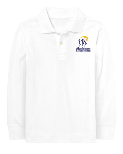 Original Logo  - Polo Long Sleeve Unisex Shirt - Cotton/Poly Blend