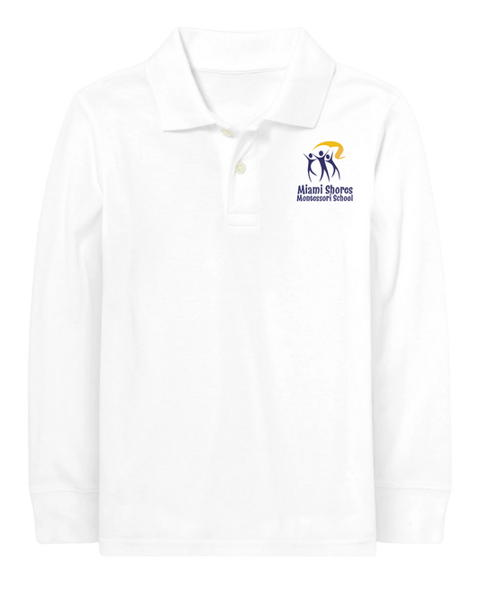 Original Logo  - Polo Long Sleeve Unisex Shirt - Cotton/Poly Blend