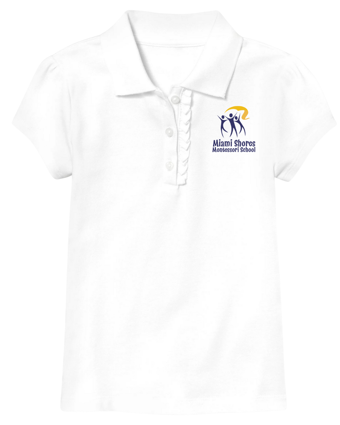 Original Logo - Ruffle Girl Cut Polo - 100% Cotton