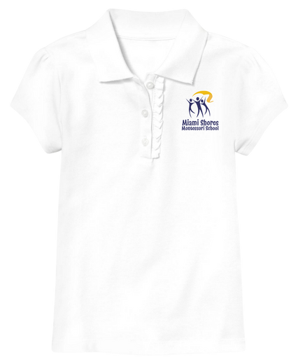 Original Logo - Ruffle Girl Cut Polo - 100% Cotton