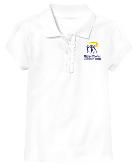 Original Logo - Ruffle Girl Cut Polo - 100% Cotton